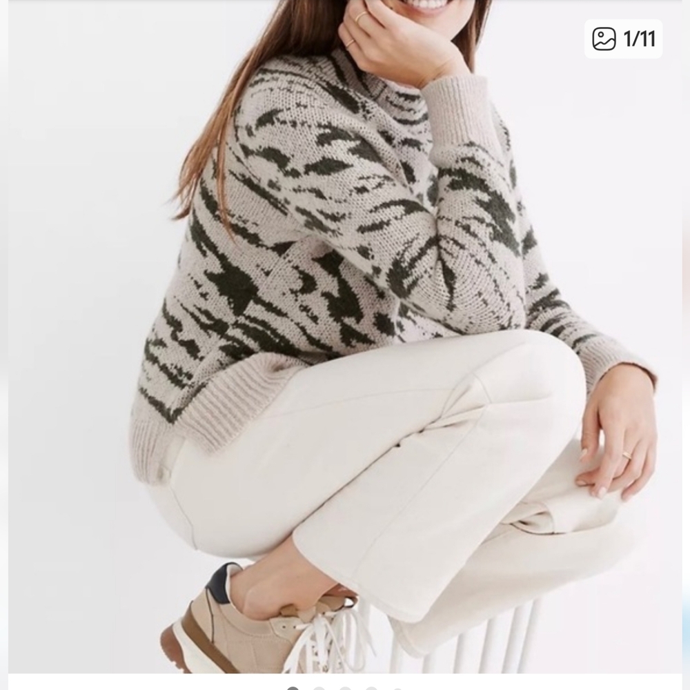 MADEWELL Thornton Mockneck Pullover Sweater  Alpaca Blend Size XS
